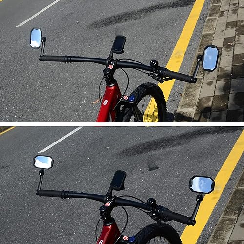 Miniatura 5 de Espejos de bicicleta con extremo de barra, lente de cristal azul convexo de alta definición para manillar de bicicleta eléctrica, resistente a los