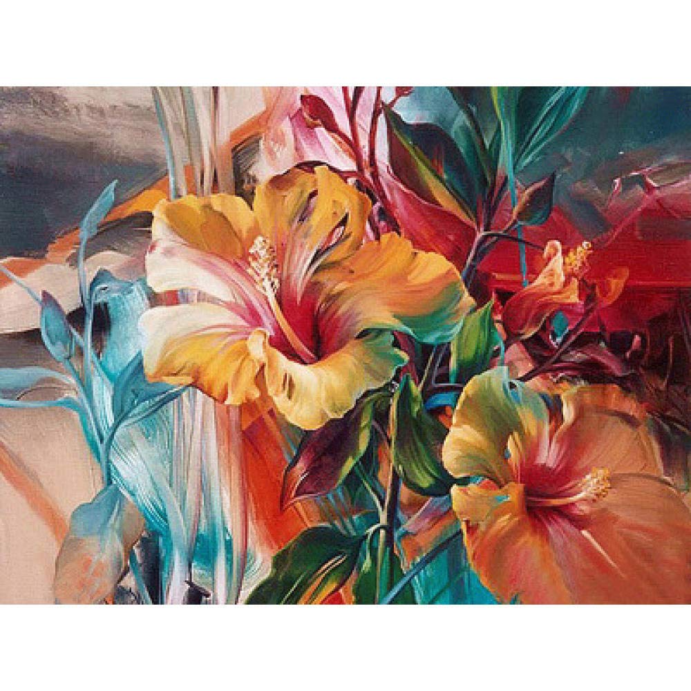 DIY diamant peinture fleurs 5D pour évacuer le stress grand tableau mosaïque carrée 50x60 cm