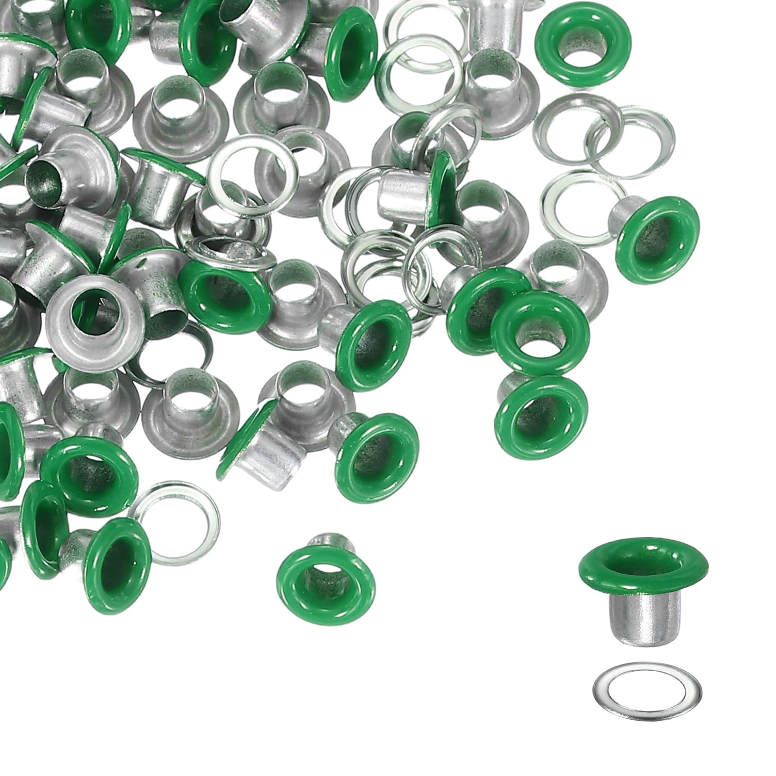YELARXI Grommets Kit, Metal Eyelets with Washers 3mm 1/8" & 250 Set & Cyan