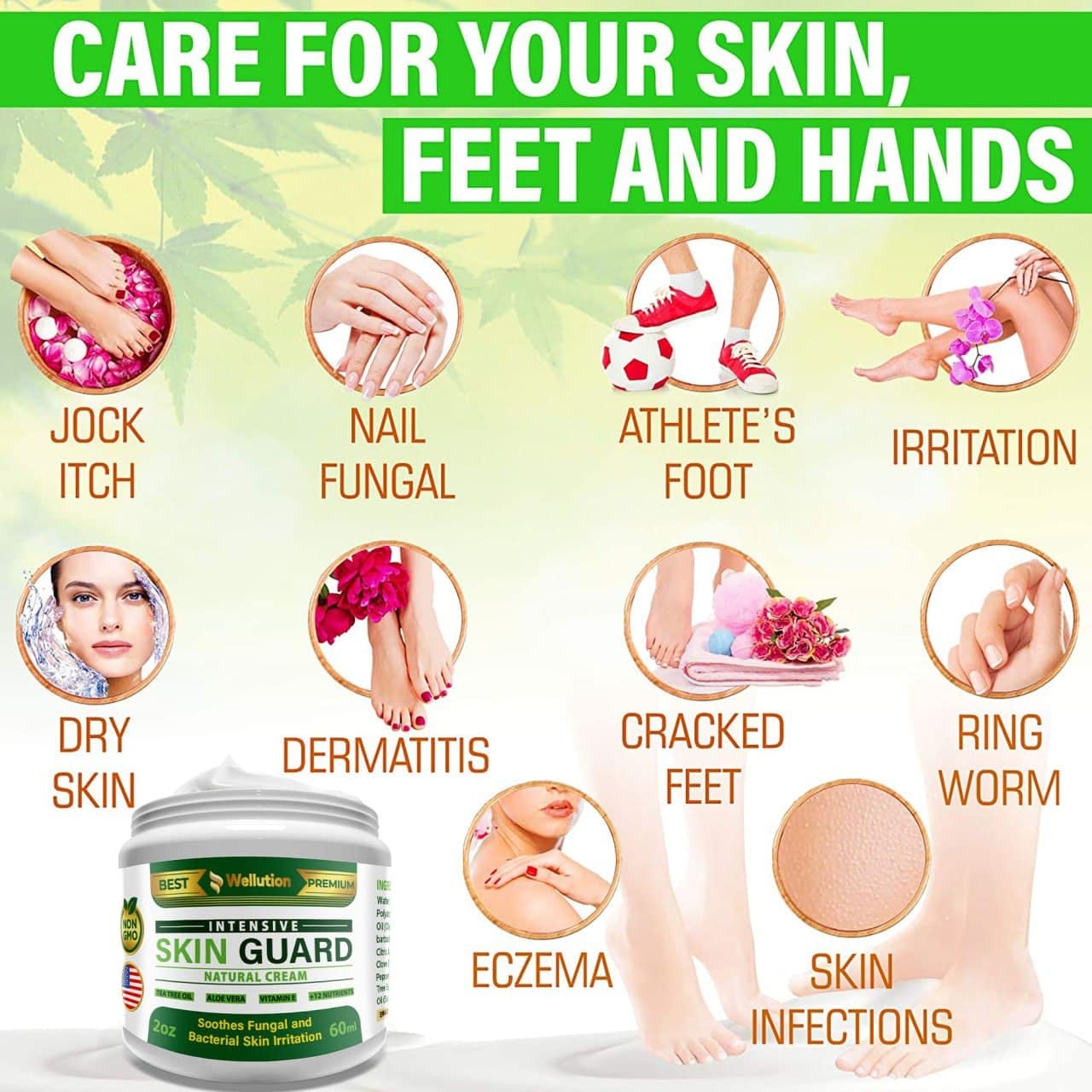 Antifungal Cream Natural Athletes Foot Treatment for Skin Eczema