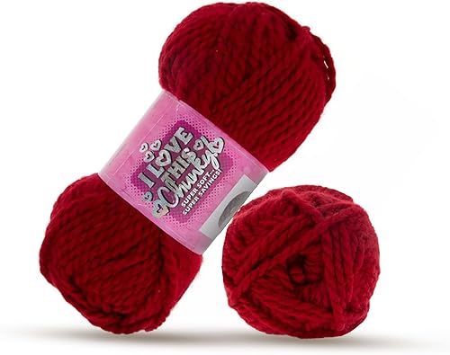 Miniatura 15 de Me encanta este ovillo de hilo grueso y voluminoso para ganchillo y tejer – ovillo de hilo suave – 100 yardas de hilo 100% acrílico para tejer