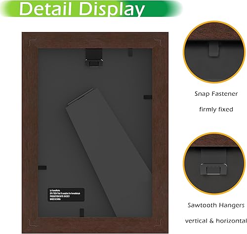 Vista 67 de FrameWorks Marcos de fotos clásicos de madera de 11 x 14 a 8 x 10 pulgadas con vidrio templado, roble natural, paquete de 6