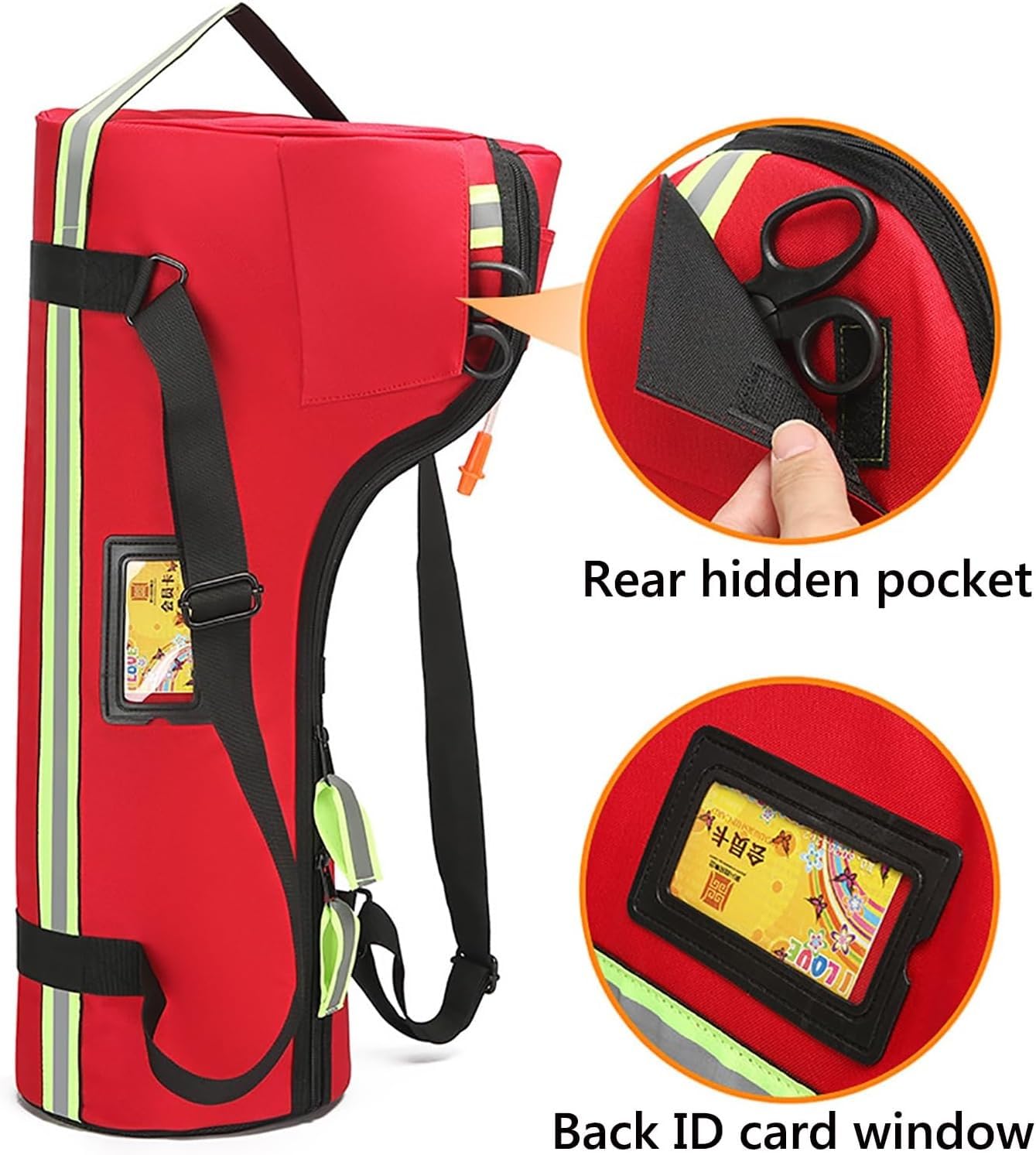 Kit de primeros auxilios, bolsa de primeros auxilios de gran capacidad, bolsa portátil de oxígeno para traumas al aire libre, bolsa vacía de lona médica de emergencia con compartimentos grandes, Red