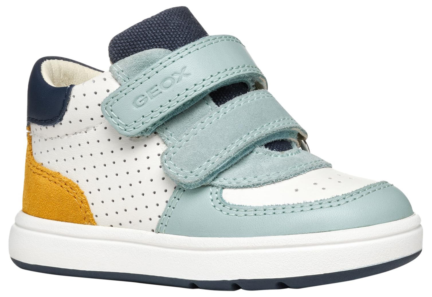 Geox B BIGLIA BOY A Sneaker, White/Sage, 10 UK Child