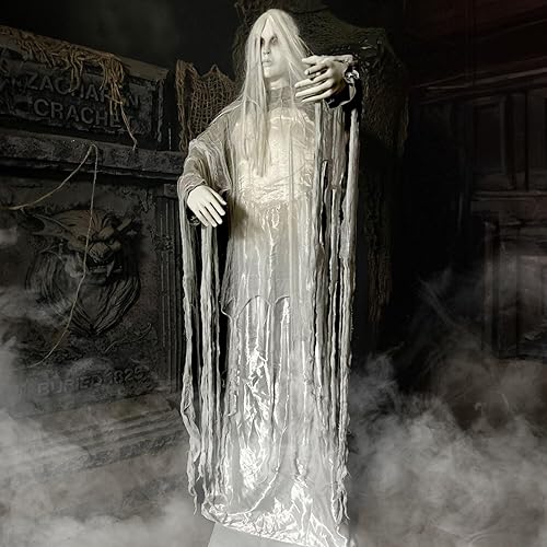 Miniatura 65 de Haunted Hill Farm Hartley The Sitting Scare Clown de Tekky, animatrónico de Halloween activado por movimiento para decoración de bromas de fiesta