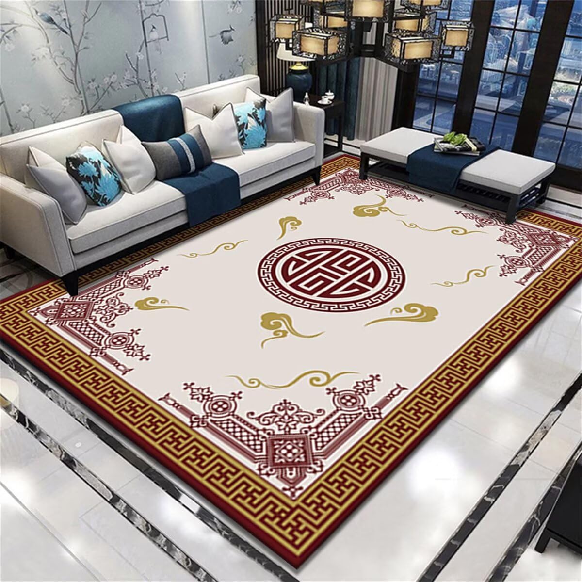 Tapis de canapé design moderne pour dynamiser l'espace lecture de la chambre fille ado