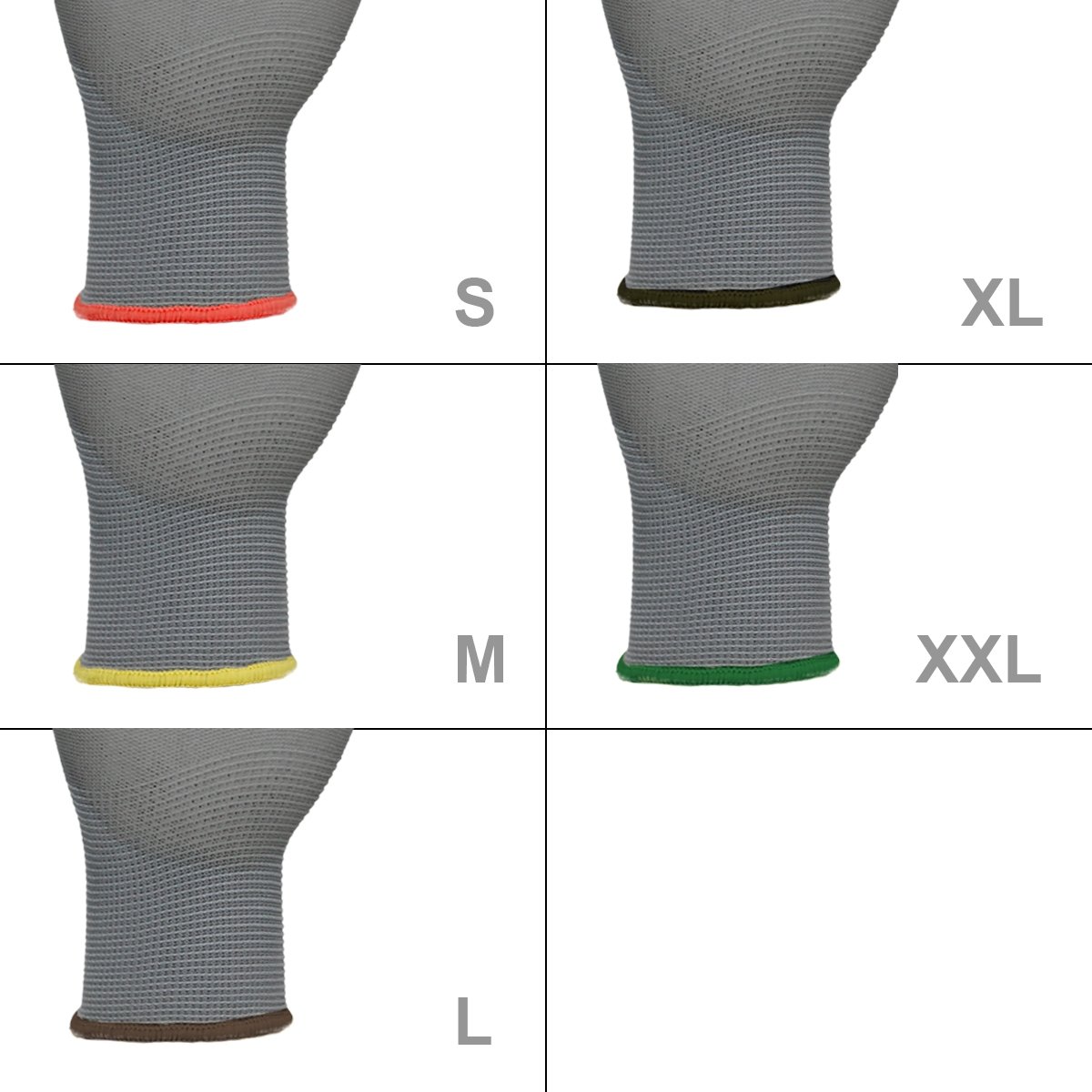 ECD Germany 36x Par Guantes de Trabajo con Revestimiento de PU Talla 7-S Color Gris Manoplas de Protección Ideal para Constructores Mecánicos Construcción Jardinería Antideslizantes y Resistentes