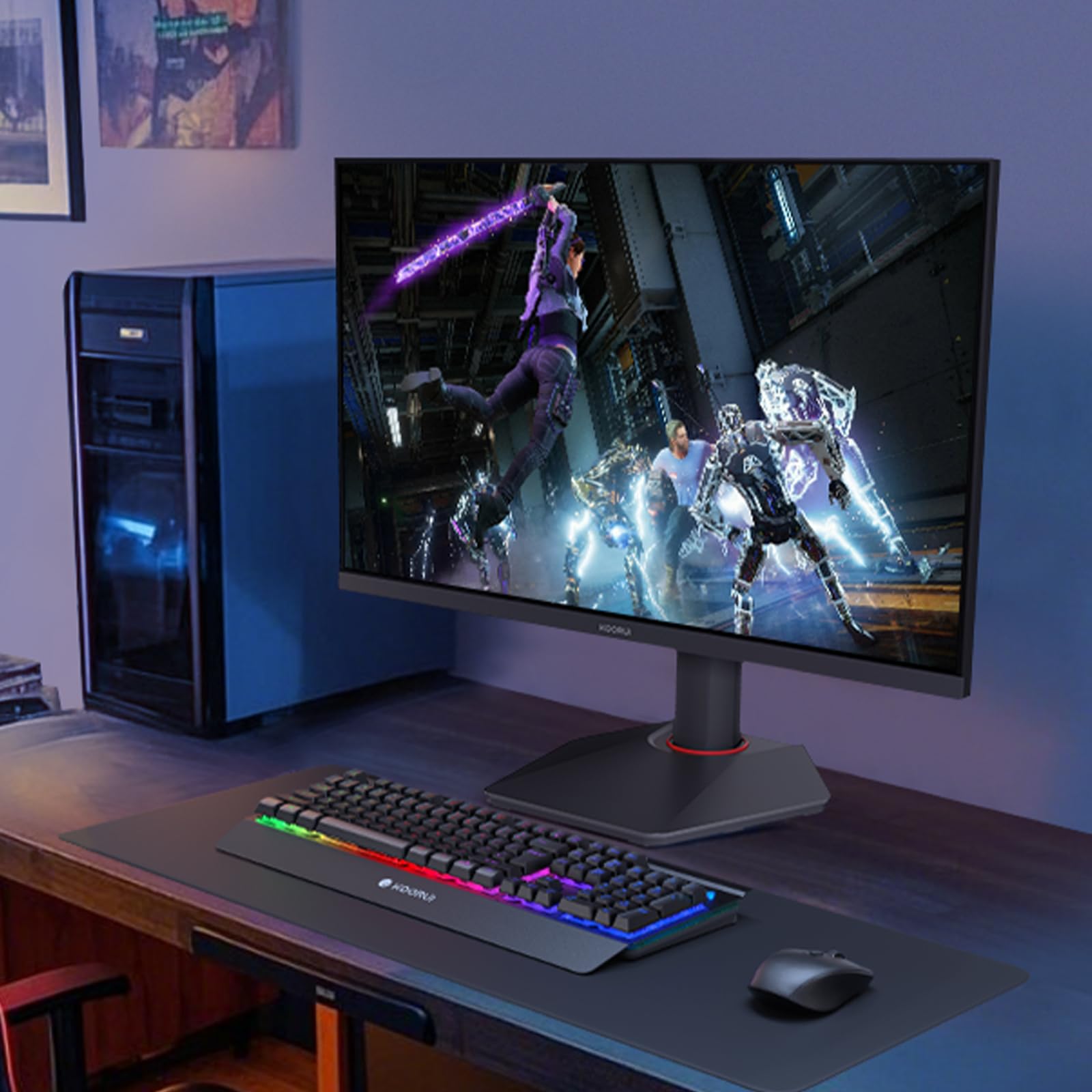 KOORUI G2741L 27" Monitor Gaming, UHD 2160P 160Hz / FHD 1080P 320Hz (Fast IPS, 1ms, Adaptive Sync, Giratorio, Inclinación, Altura Ajustable, Eye Care, HDR400, 10Bit, 2xHDMI 2.1, DP 1.4)