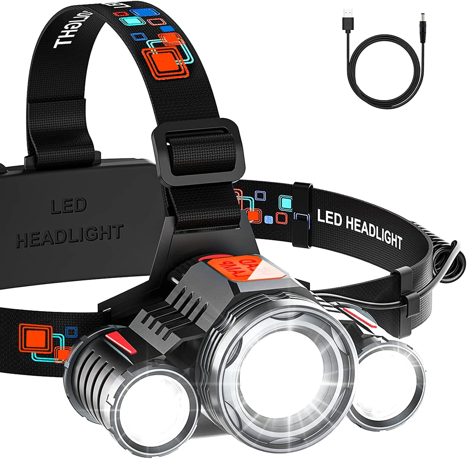 LED Rechargeable Headlaps For Adults, 90000 Luen Super Bright Headlap Flashlight 90 - View #9