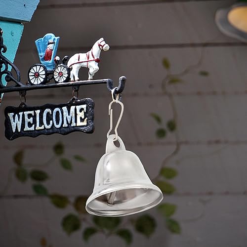 Miniatura 8 de MCPINKY 45 cascabeles plateados para manualidades, campanas pequeñas, campanas pequeñas con ganchos de resorte para colgar para campanillas de