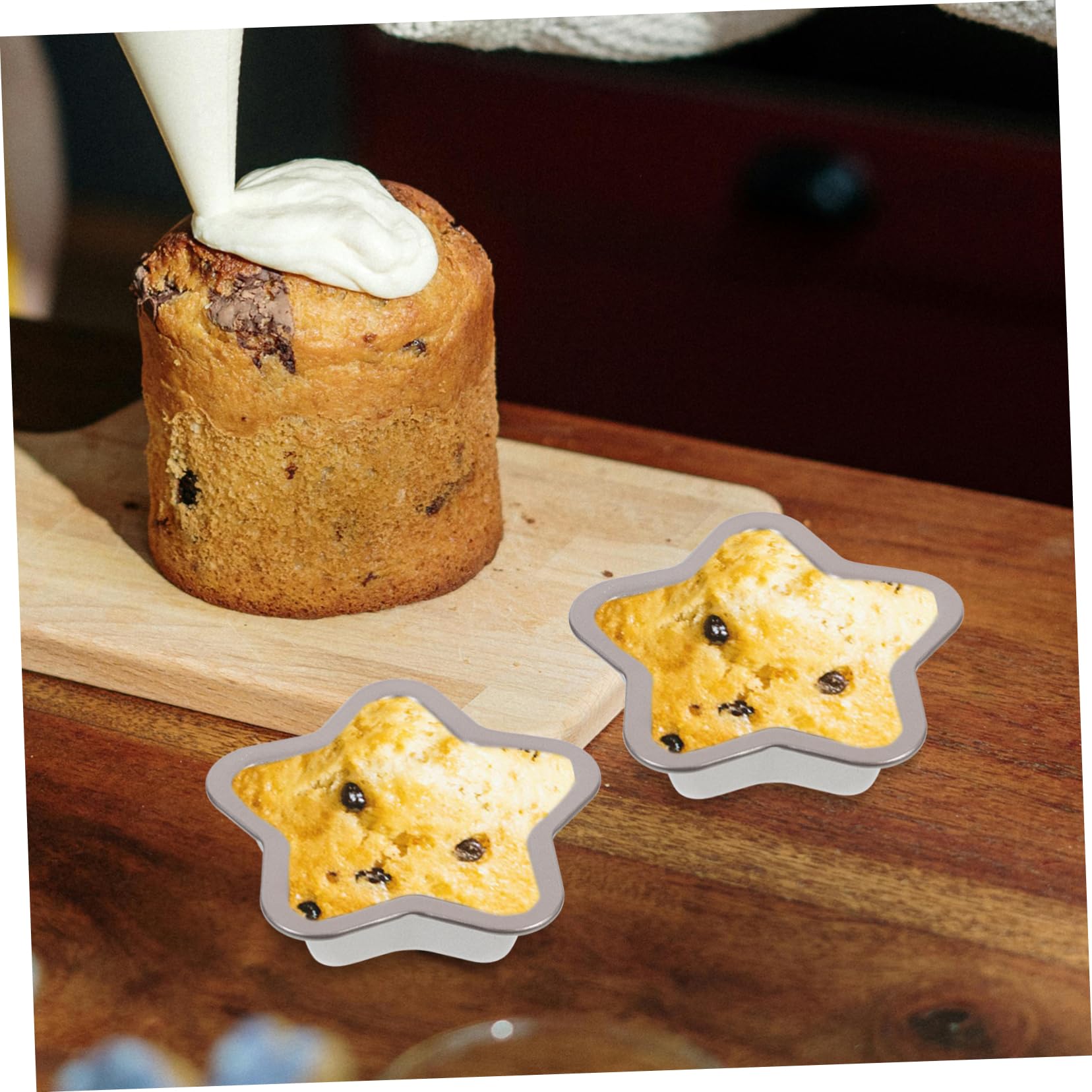 COLLBATH 5 Juegos De Moldes Para Pasteles De Acero Al Carbono Con Revestimiento Antiadherente Y Forma De Estrella Para Repostería Casera (2 Unidades X 5)