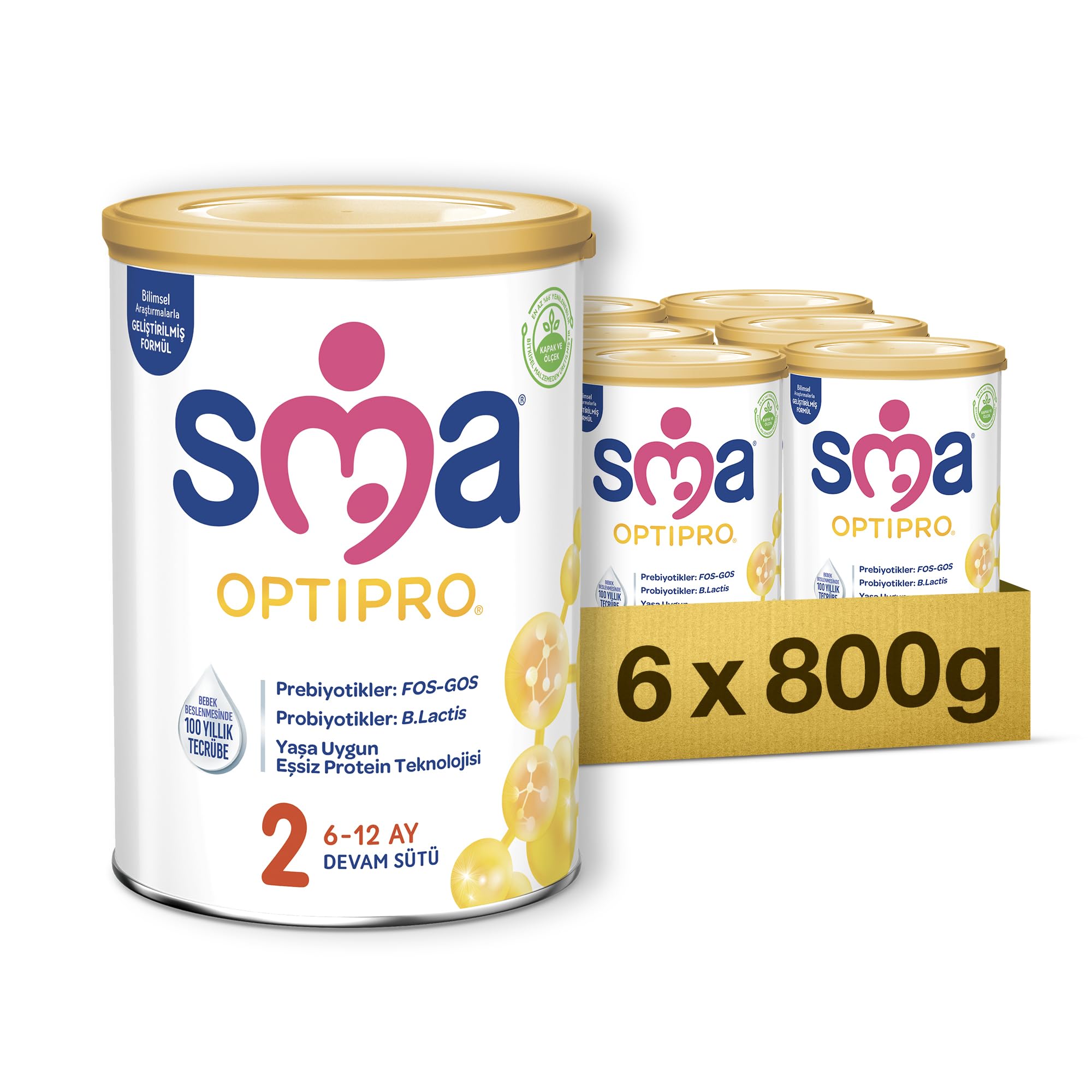 SMA Optipro 2 Devam Sütü (6-12 Ay, 800 g) x 6