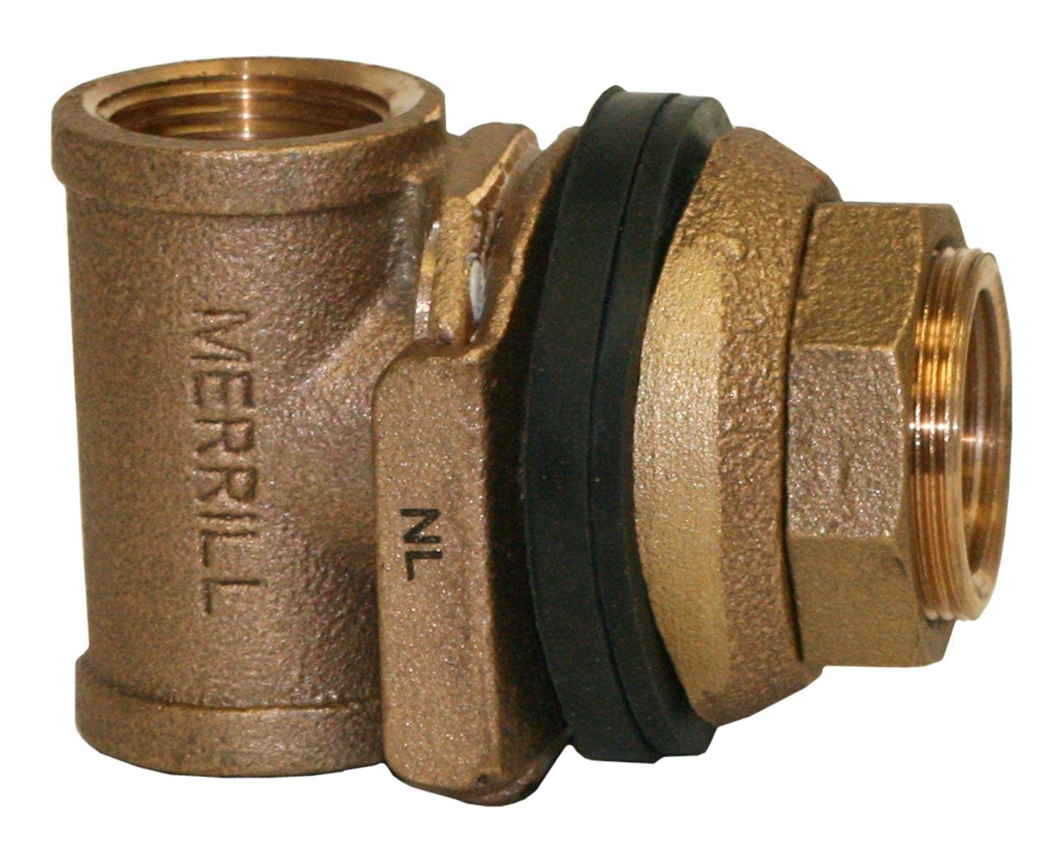 Merrill MFG MBNL60 No Lead Bronze Pitless Adapter, 1" Drop and