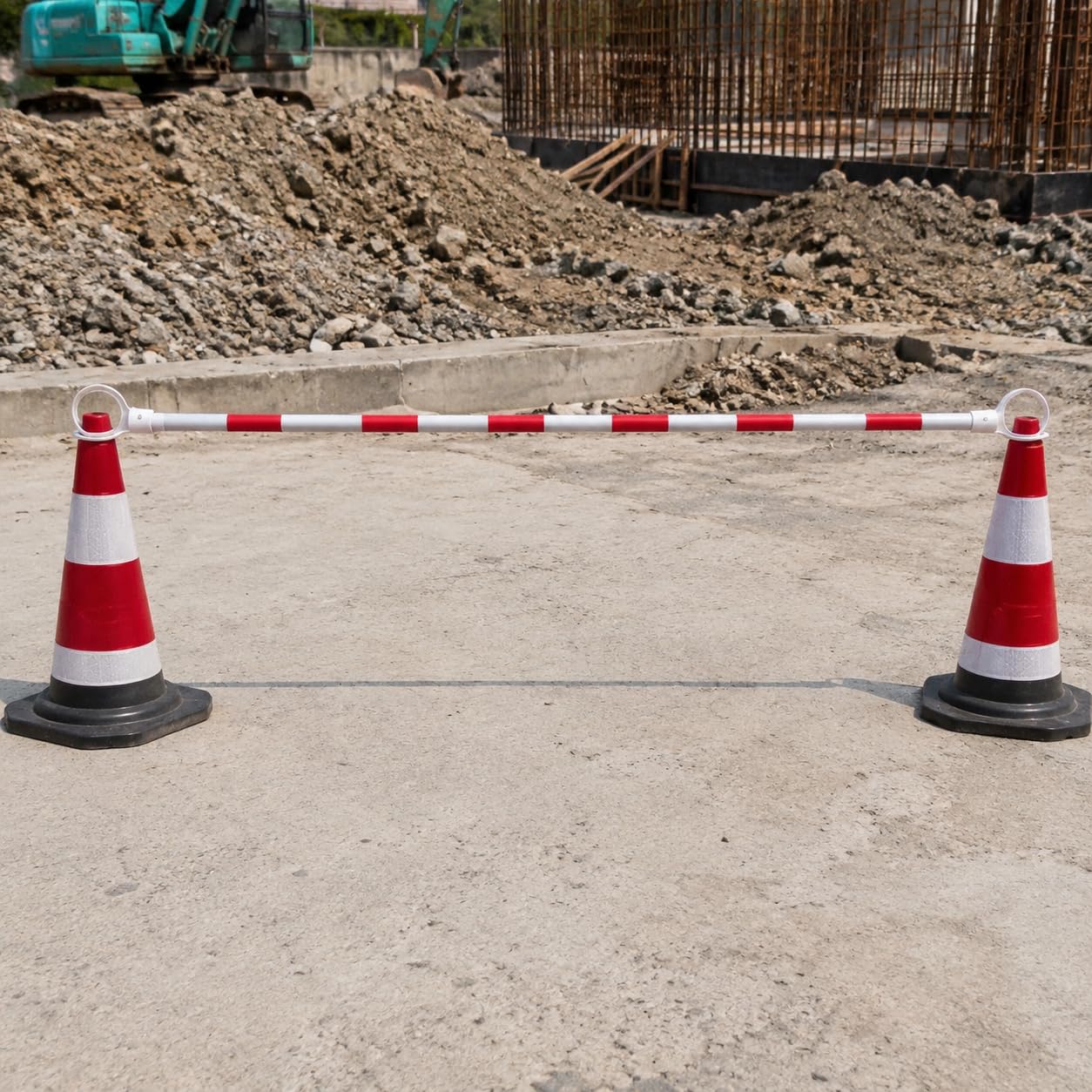 Marker Sport pour Événements, Cône de Signalisation Rouge & White, Cône Routier pour Chantier, Délimitation de Parcours, Barre de Connexion télescopiqu