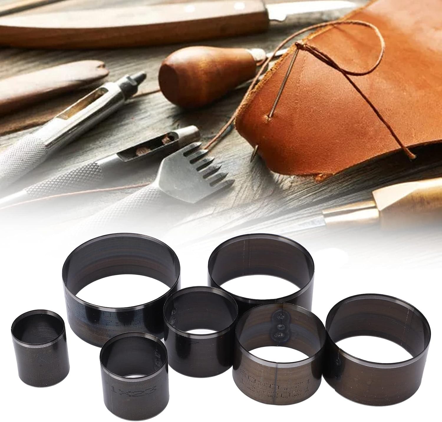 Atyhao 7Pcs Leather Punch Set, Hole Hollow Punch Cutter