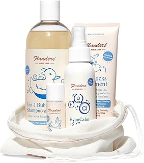 Flanders Baby Gift Set - Includes Flanders Buttocks Ointment, Healing Balm Stick, 3-in-1 Bubble Bath Shampoo & Wash, Gift Bag with Drawstring