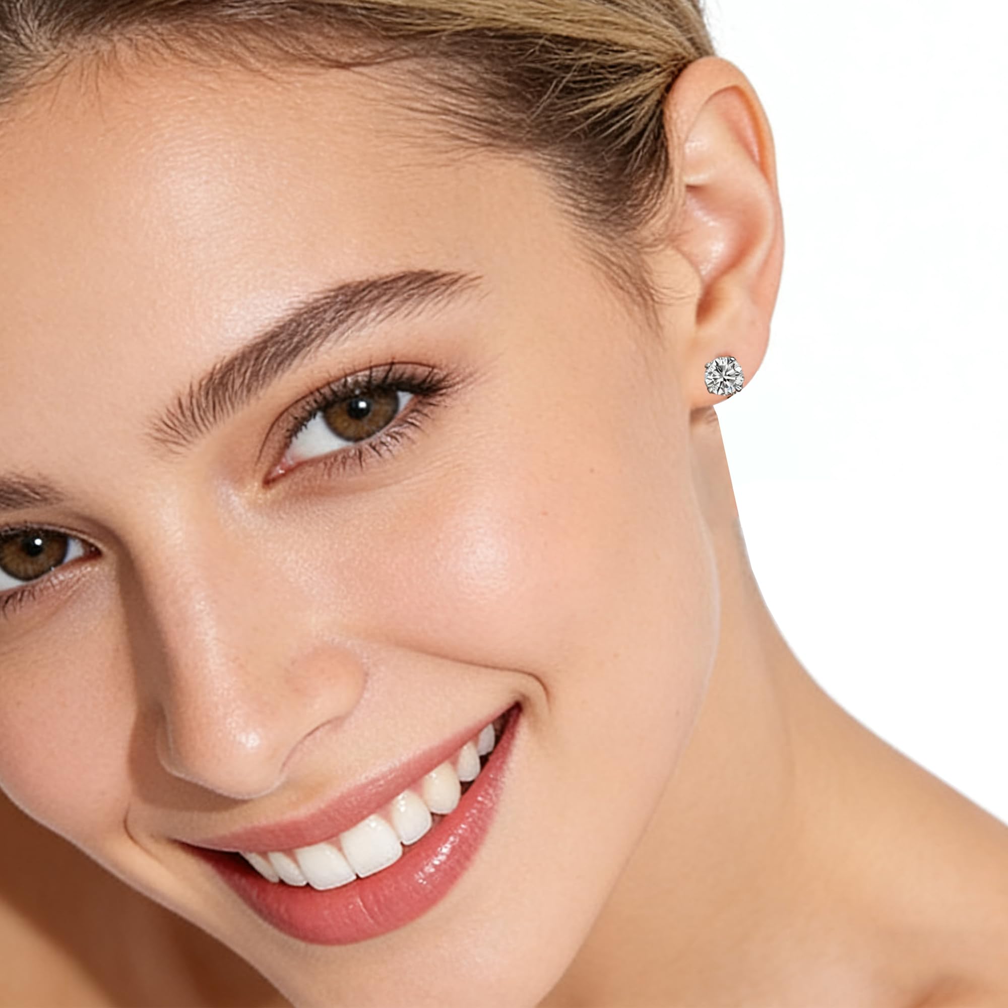 Orecchini Zirconia, Argento Sterling 925 Donna Orecchini Gioielli Ipoallergenici Con Zirconi Cubica Trasparente Uomo Orecchini Brillante 5A Zircone Donna Uomo Orecchini