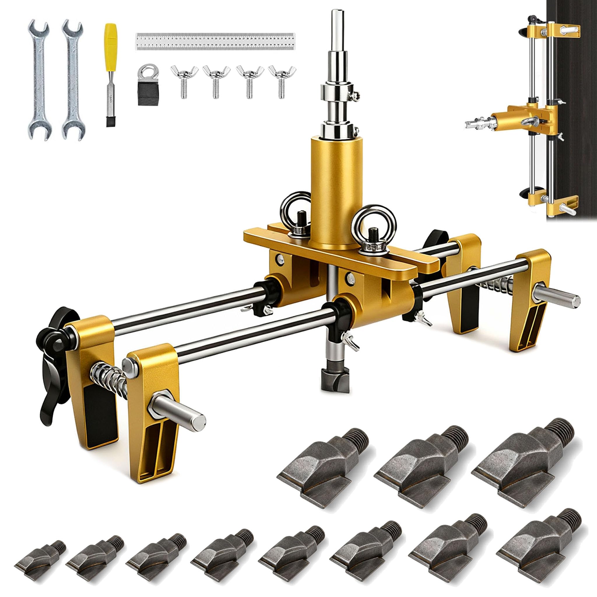 Mortasatrice per Serrature, Apri-Foro per Serrature Kit di Seghe a Tazza con 11 Frese in Acciaio al Tungsteno 16, 16,5, 18, 20, 22, 24, 25, 26, 27, 28, 30 mm per Installazione e Sostituzione
