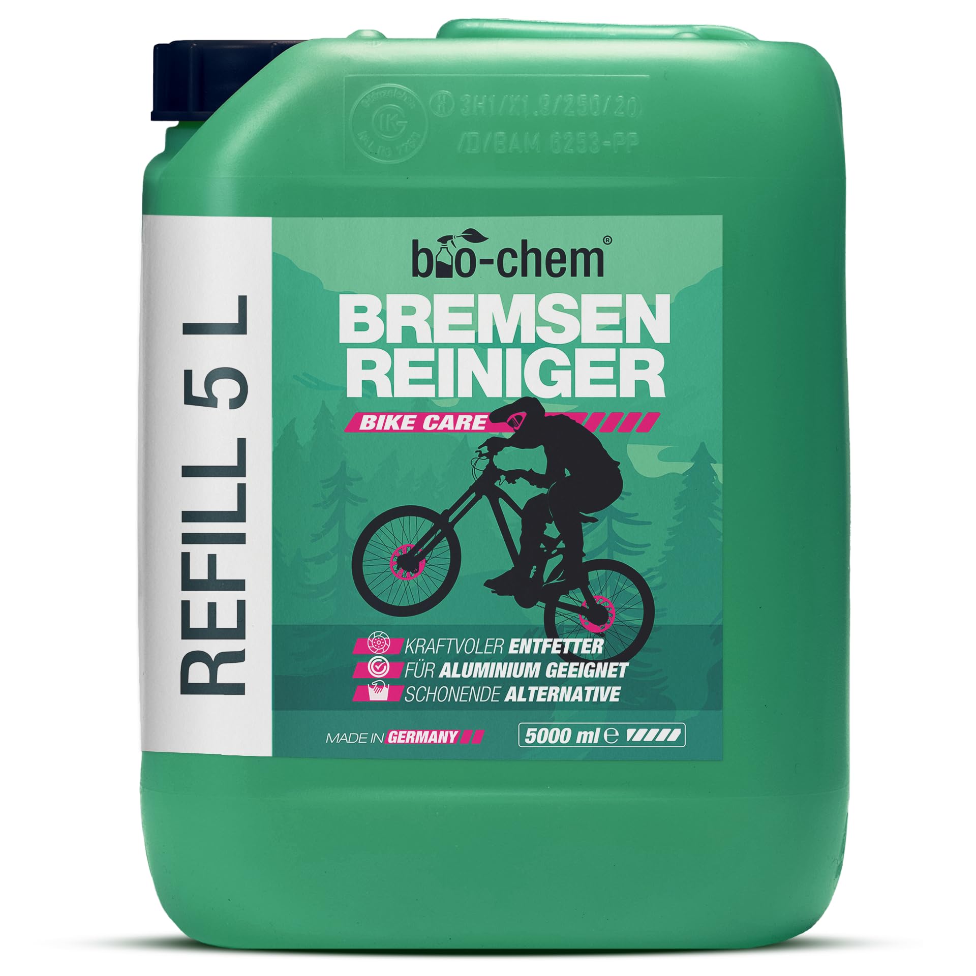 bio-chem Bremsenreiniger Spray 5L für Auto & Fahrrad | Entfetter für Scheibenbremsen | auch als Kettenreiniger, Motorreiniger und Fettlöser
