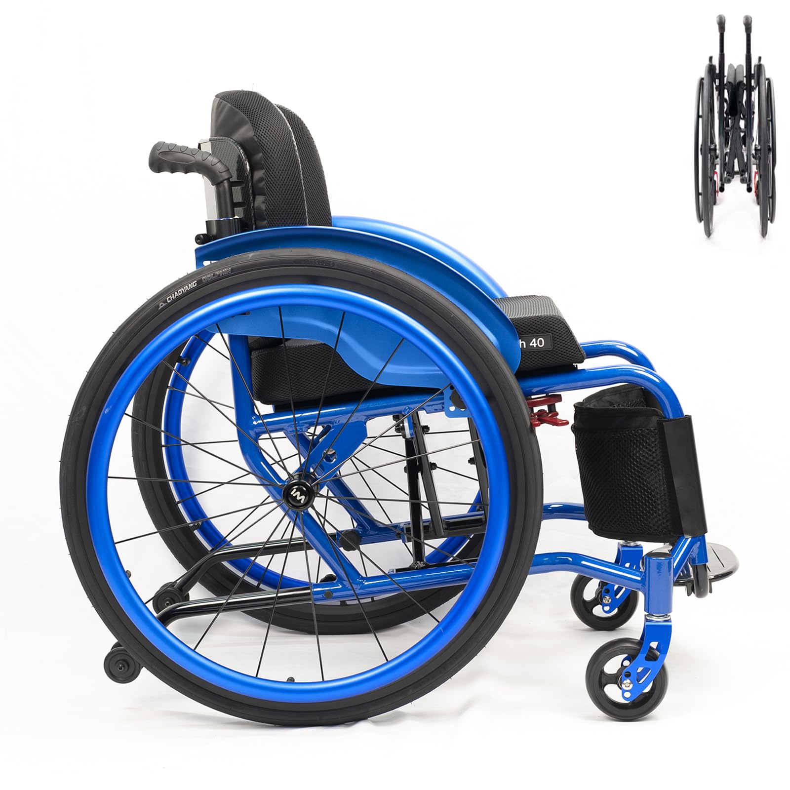 Sillas De Ruedas Deportivas Y De Ocio Para Adultos,silla De Ruedas De Transporte,silla De Ruedas Deportiva Ultraligera Plegable Todo Terreno,silla De Ruedas Manual Portátil De Aleación De Aluminio(Sea
