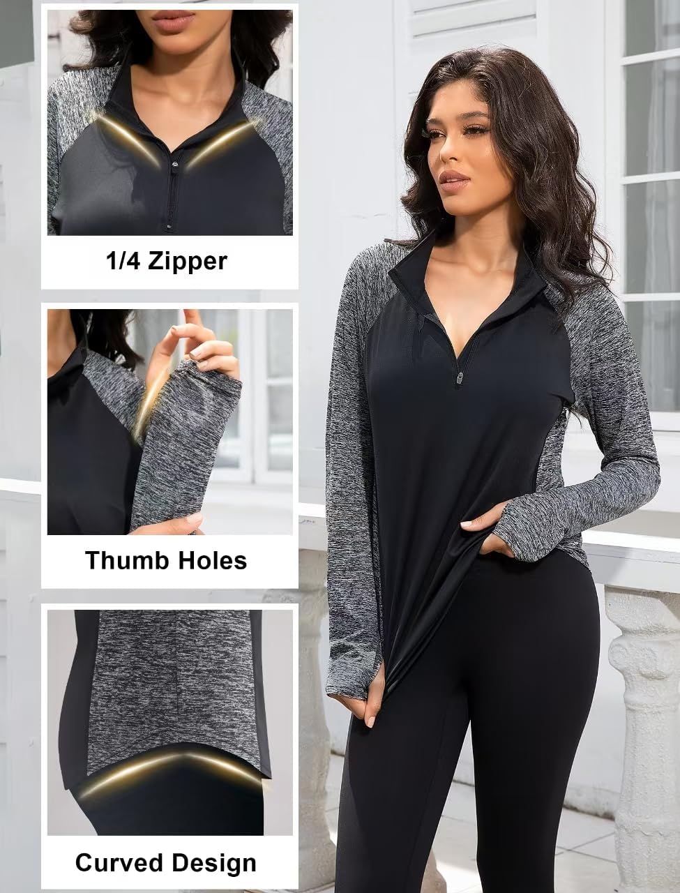 Women's 1/4 Zip Workout Tops Long Sleeve Pullover Athletic Running Yoga Hiking Quick Dry UPF 50+ Sun Shirts 2025 - Image 3