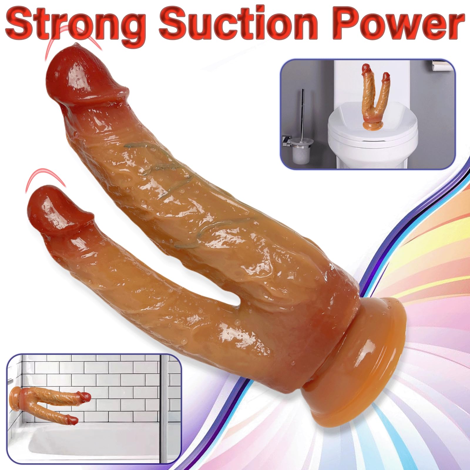 Dildo Doppio 21 cm Dildo Realistico con Silicone Liquido e Forte Ventosa Pene Replica con Vene Masturbatore Giocattolo del Sesso Plug Anale per il Punto G Vaginale e il Gioco per Donne Sex Toys