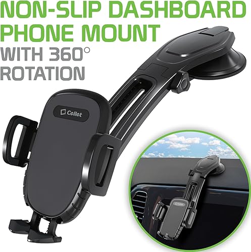 Miniatura 2 de Soporte para teléfono para tablero de automóvil, soporte para teléfono celular con ventosa fuerte, soporte universal compatible con iPhone de Apple,