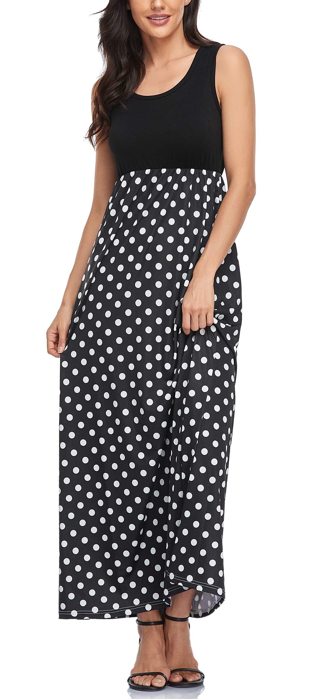 Lacavocor Womens Summer Maxi Dress Tank Top Sleeveless Long Dresses