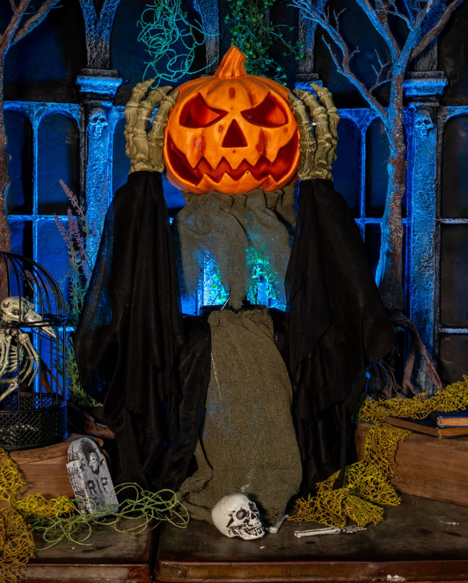 Horror-Shop Kürbis Groundbreaker mit Pop Up Kürbis Fratze