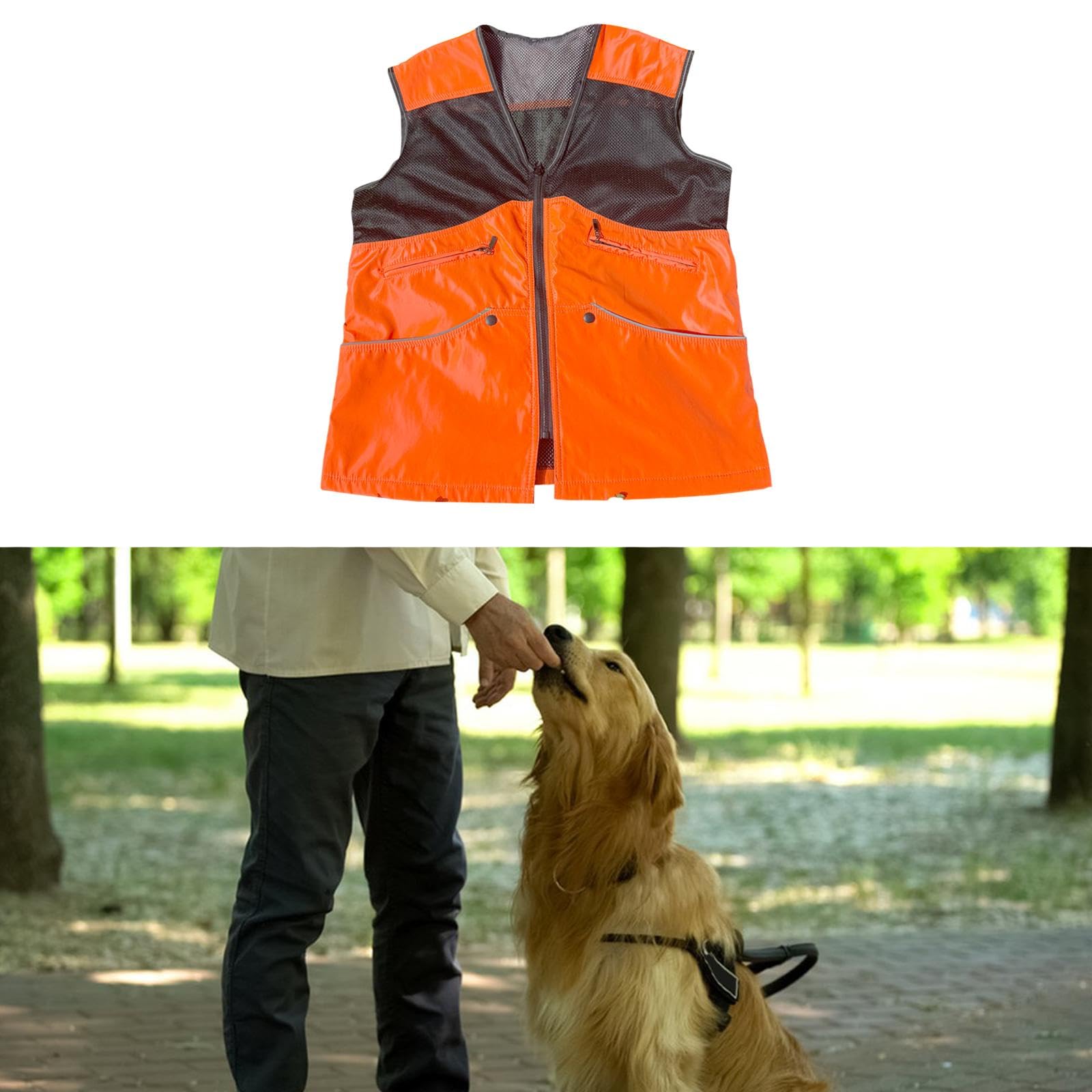 Bothyi Breathable Dog Trainer Mesh Vest Pet Owner Vest Lightweight Multifunctional Waterproof with 6 Large Pocket Sleeveless Clothes, Size XL