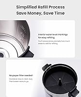 Vista 4 de SYBO Urna de café comercial de 45 tazas, cafetera de percolado de acero inoxidable, urna de agua caliente para catering, cafetera eléctrica