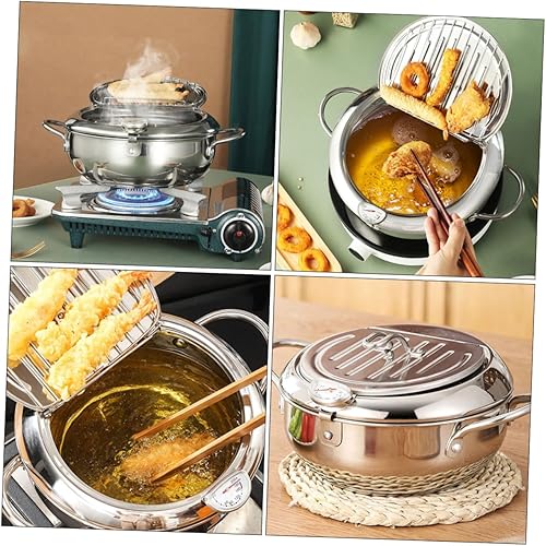 Miniatura 5 de Ciieeo Fry Daddy - Freidora profunda de filtración de aceite Olla de filtración de aceite Sartén de captura de aceite Olla freidora de gas papas