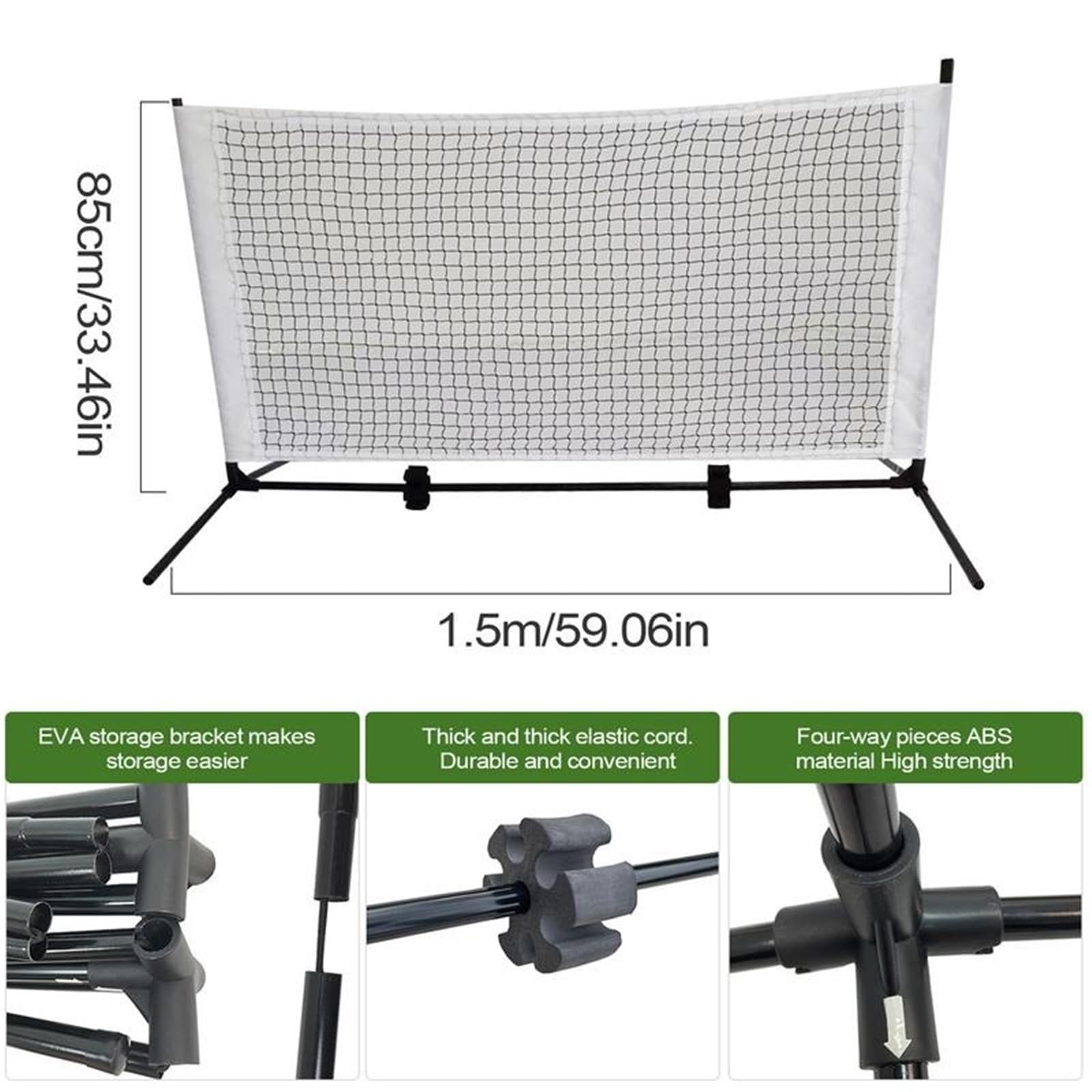 Rete da pickleball Piccola rete da pickleball Dink Net compatta for allenamento di palline tennis, attrezzatura for vialetto del cortile