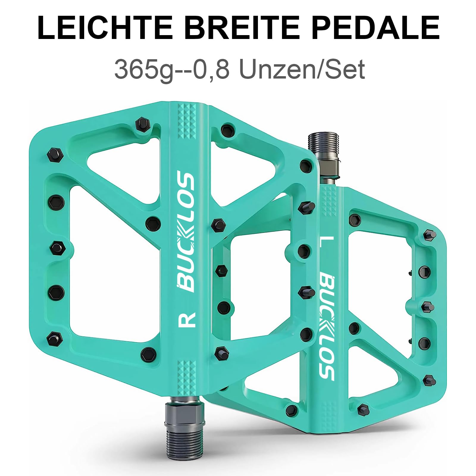 Pedali MTB Pedali Piatti Mountain Bike Bici Da Strada Grande Piattaforma Nylon Pedali Antiscivolo per Bici Per Adulti Gravelbike/Bicicletta ibrida 9/16 Pollici