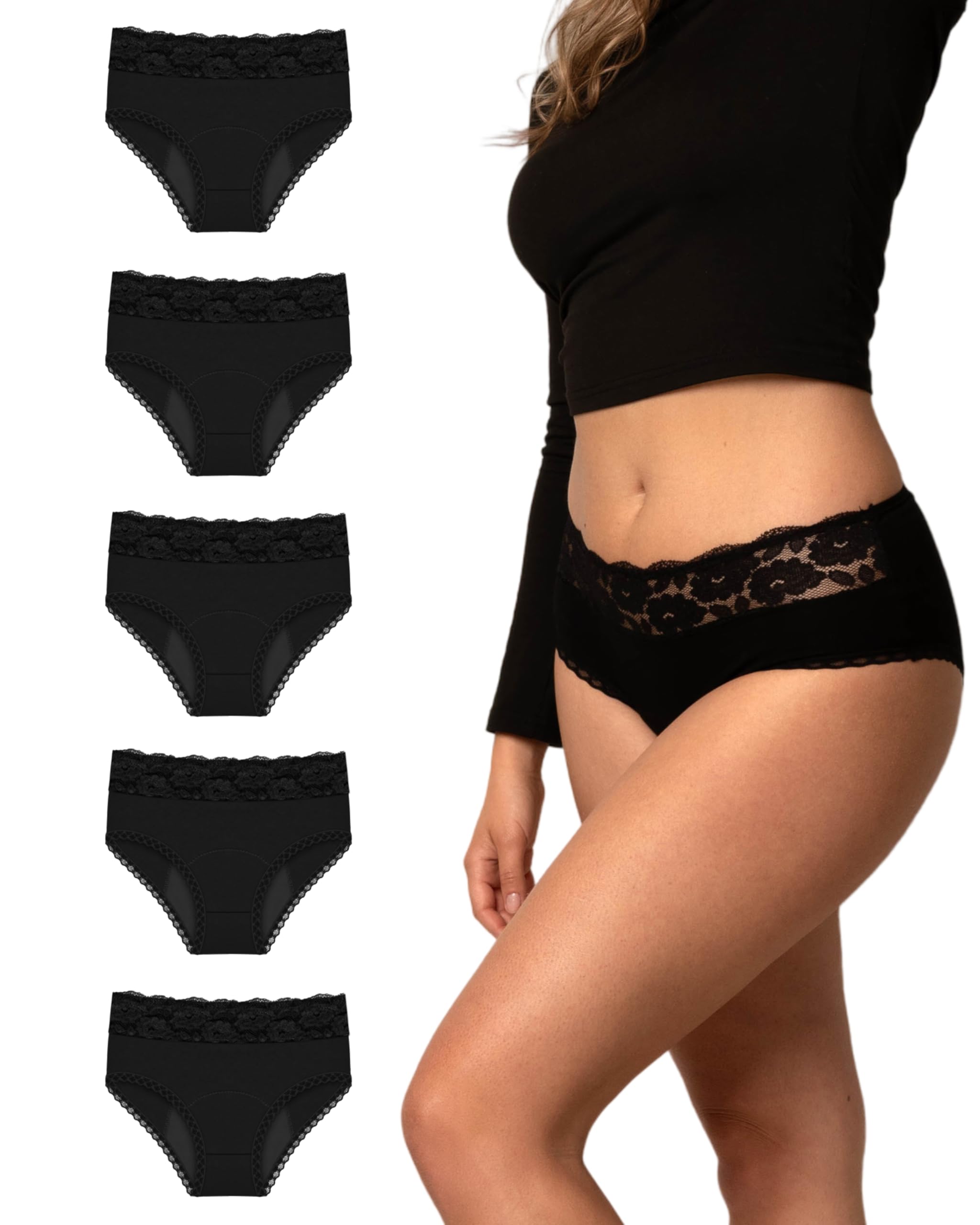 Culotte Menstruelle Lavable - 4 Couches Ultra-Absorbantes Flux Léger à Abondant - Protection Hygiénique Réutilisable sans Fuite – Coupe Haute Indémodable - Marque française
