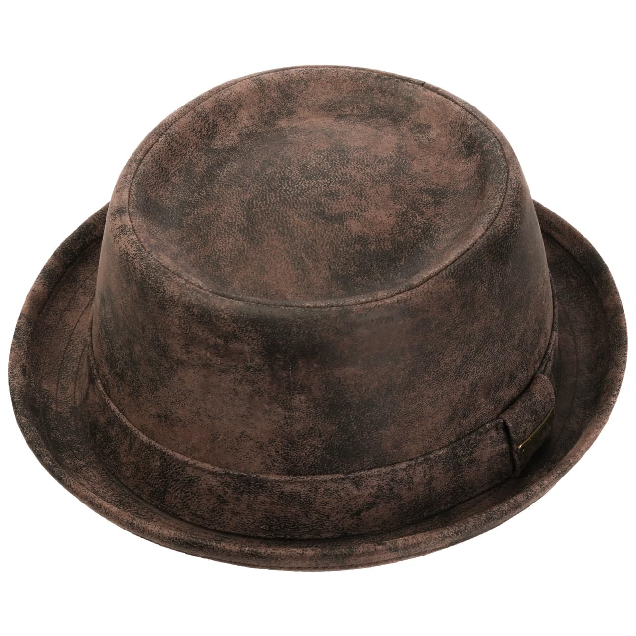 Stetson Pennsylvania Pork Pie Cappello in Pelle Suina Uomo Foderato Fedora Used Look Estate Inverno