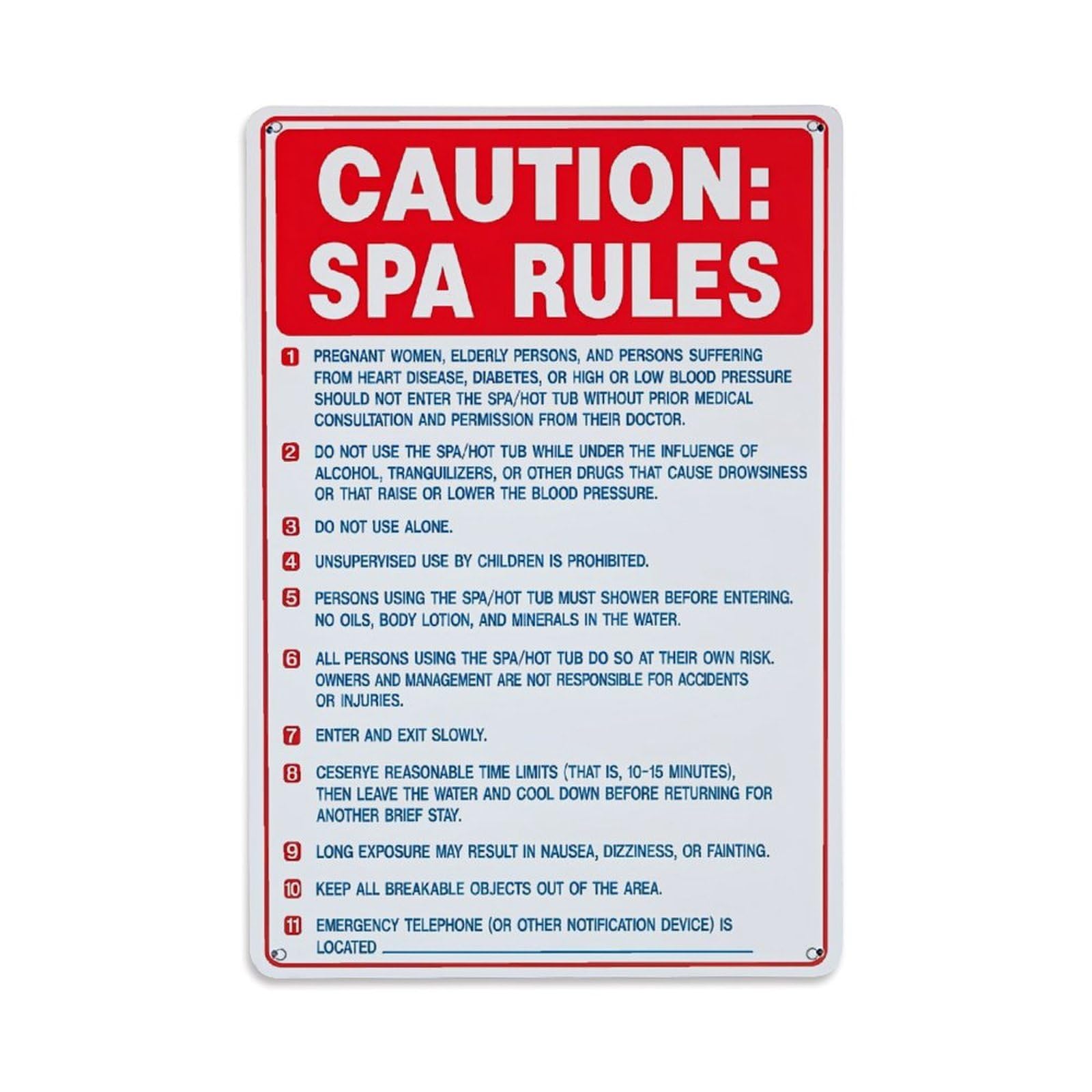 Jdfenggu Vintage Caution Spa Rules Sign Retro Metal Tin Sign, Metal Poster For Bar, Home, Man Cave, Kitchen, Laundry Room Art Decor 8X12 Inch