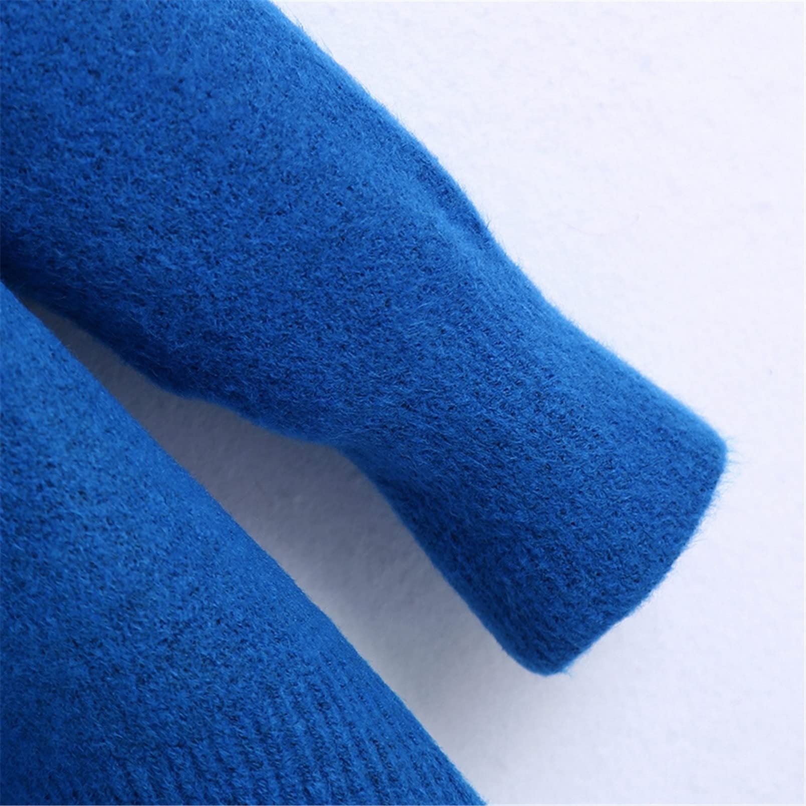 Maglione a collo alto blu da donna vintage oversize maglione a maglia