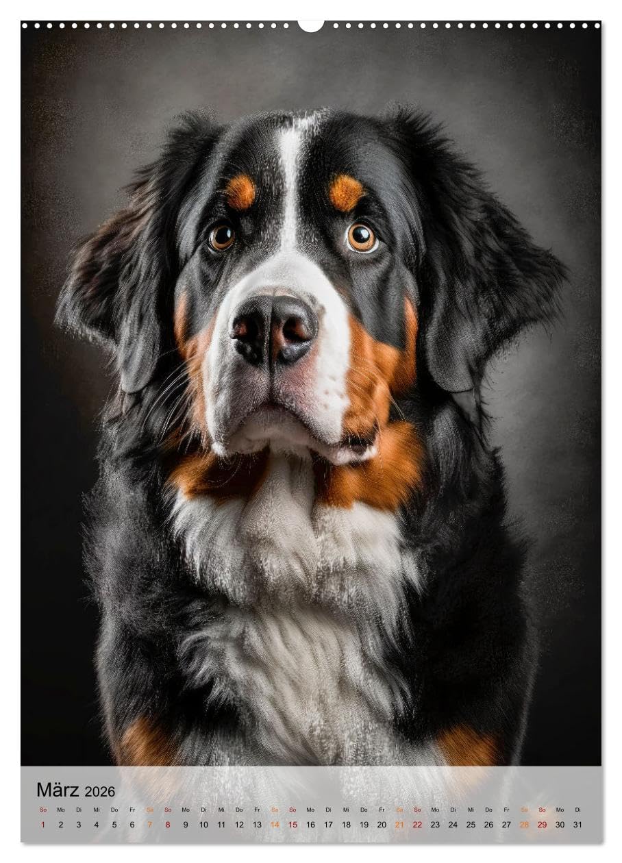 Berner Sennenhund - gutmütig und treu (hochwertiger Premium Wandkalender 2026 DIN A2 hoch), Kunstdruck in Hochglanz: Berner Sennenhunde - heißgeliebte Familien Wachhunde (CALVENDO Tiere)