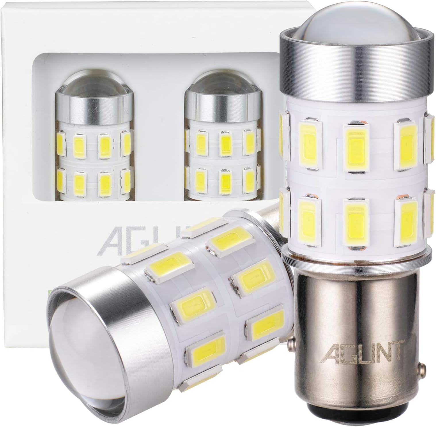 AGLINT 1157 BAY15D Led Bulbs 24SMD 5630 Chipsets P21/5W LED lights Super Bright for Car Tail Stop Light Brake Lights Xenon White 6000K Pack of 2