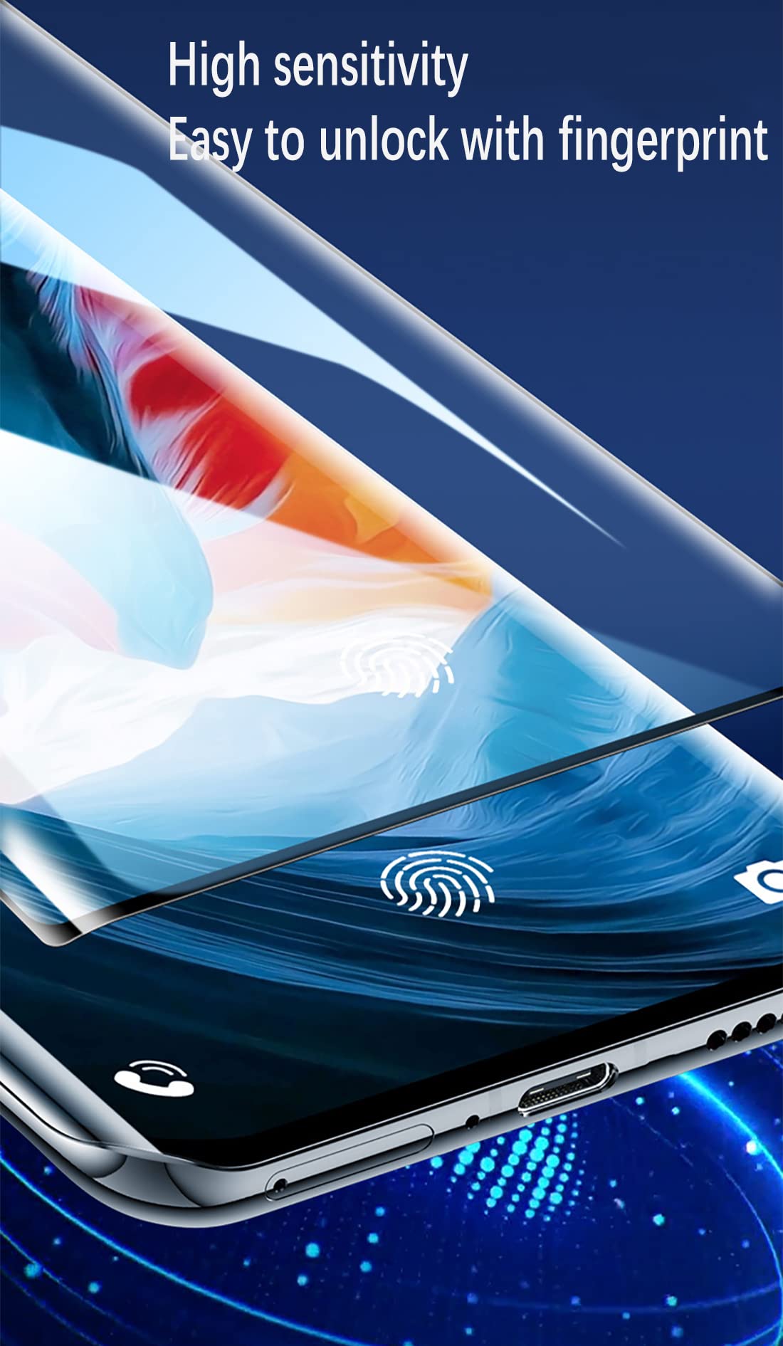 GMUJIAO Coque pour Huawei P60/P60 Pro,Fibre de Carbone Souple Housse Etui,TPU Bumper Protection Case avec 2 Protecteurs D'écran en Verre Trempé [Résistant aux Rayures]-Bleu
