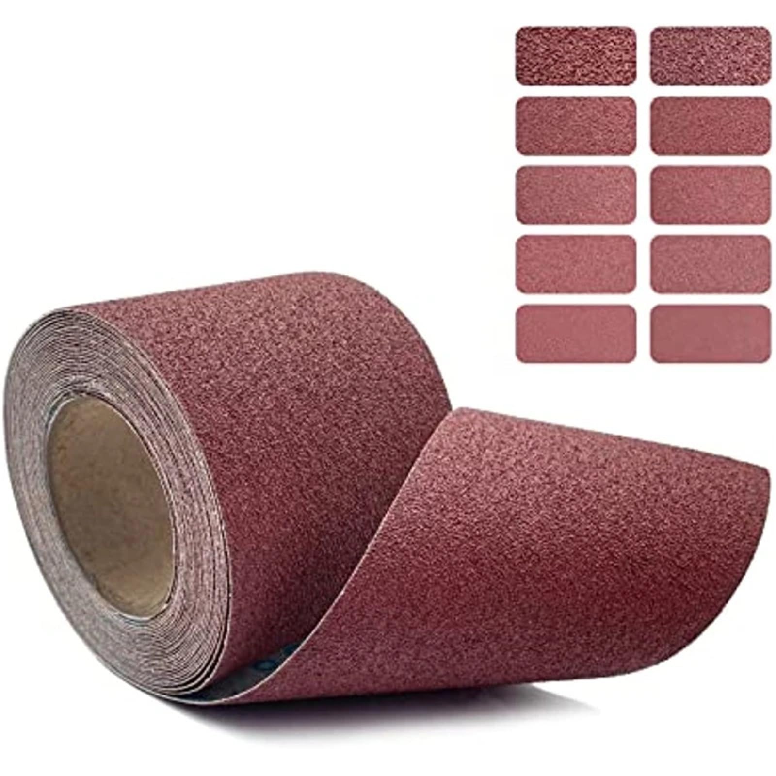 Rotolo di tela smeriglio Rotoli carta vetrata abrasiva pronti da avvolgere larghi 4,5 pollici for levigatura carpenteria in metallo, legno, vetro(320)