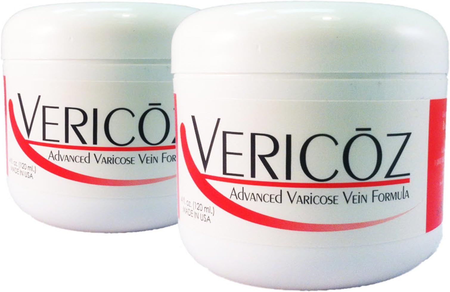 Vericoz Advanced Varicose Vein Formula - Fade Out Appearance of Spider Veins - 2 Jars