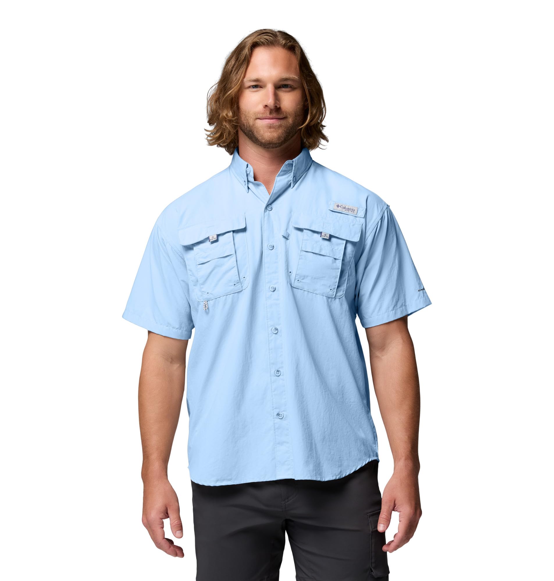Columbia Men's Big and Powerful Bahama Ii UPF 30 Short Sleeve Fishing Jersey, Sail, XXL