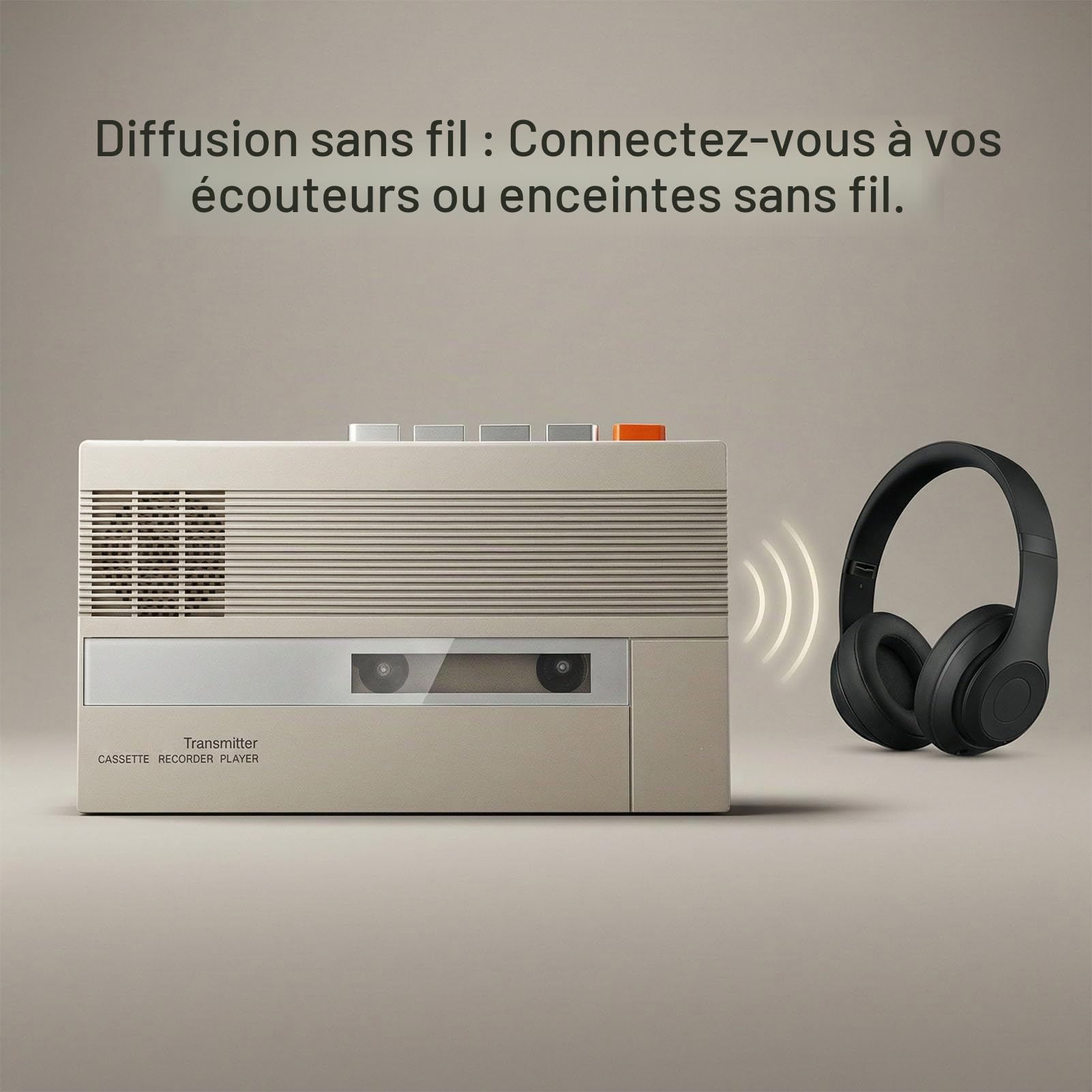 Sxhlseller Lecteur de Cassettes, Enregistreur de Cassettes Bluetooth Portable avec Haut-Parleur intégré et Prise Casque pour la Conversion Audio Numérique et L'enregistrement sur Bande