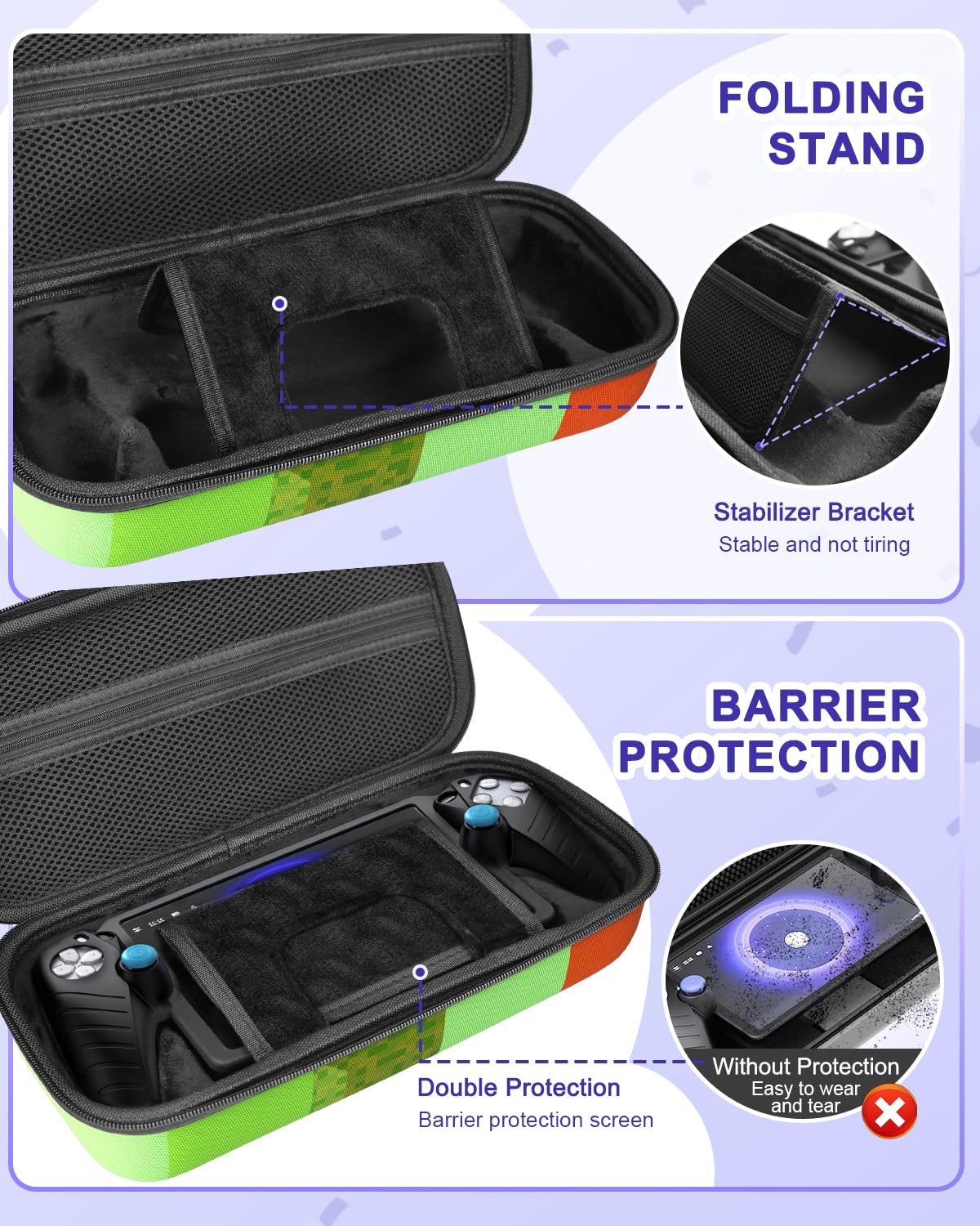 FYOUNG Kit di accessori per PlayStation Portal, custodia da trasporto e caricabatterie portatile magnetico per PS5 Portal con custodia protettiva, protezioni schermo, cuffie con cavo, 8 impugnature