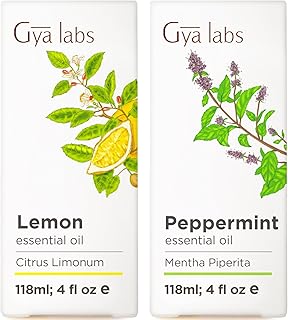 Lemon Essential Oil for Diffuser & Peppermint Essential Oil for Diffuser Set - 100% Natural Aromatherapy Grade Essential O...