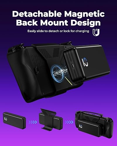 Miniatura 8 de SiWiQU Banco de energía magnético de 20000 mAh para ROG Ally X, 61W PD Fast 3.0 Cargador de batería portátil, compatible con 30 W Modo Turbo Batería
