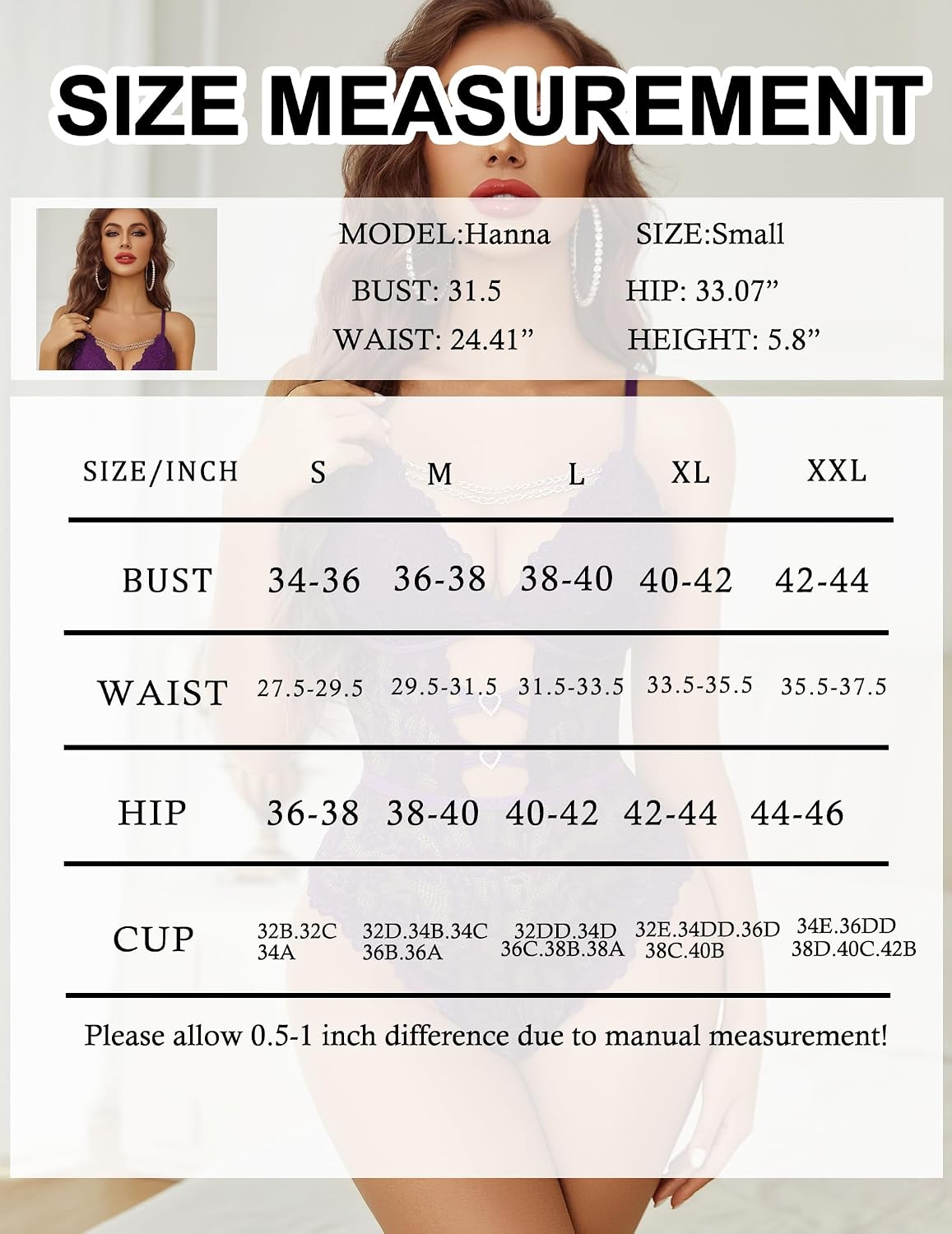 Avidlove Lingerie for Women Sexy Lace Bodysuit with Chain V Teddy Lingerie Rhinestone Cut Out One Piece Babydoll Nightgown