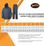 Pioneer Waterproof Rain Suit for Men - Lightweight Rain Gear for Work - Includes Jacket, Pants - 2 Pockets - Navy Blue - Small